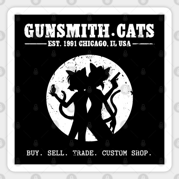 Gunsmith Cats Shop - wht Magnet by CCDesign